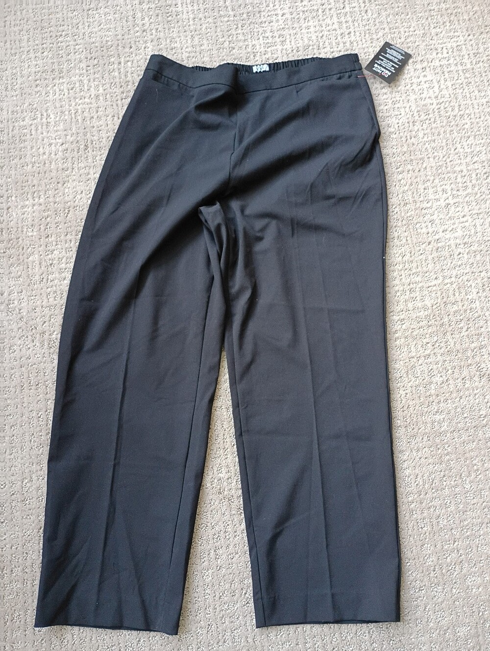 Catherines Black Straight-Leg Refined Dress Pants